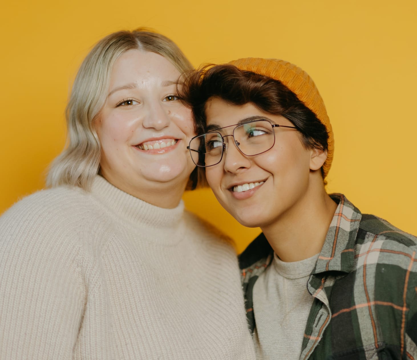 Two women smiling 