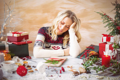 woman stress holidays